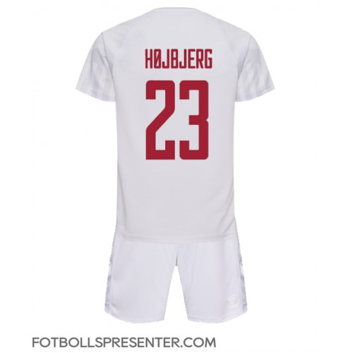 Danmark Pierre-Emile Hojbjerg #23 Bortatröja Barn VM 2022 Kortärmad (+ korta byxor)